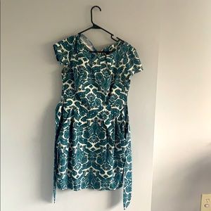 Teal and white sort of ballon dress
